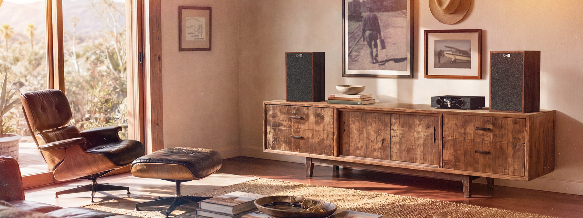 Klipsch Rebellion Premium Bookshelf Loudspeakers in a living room