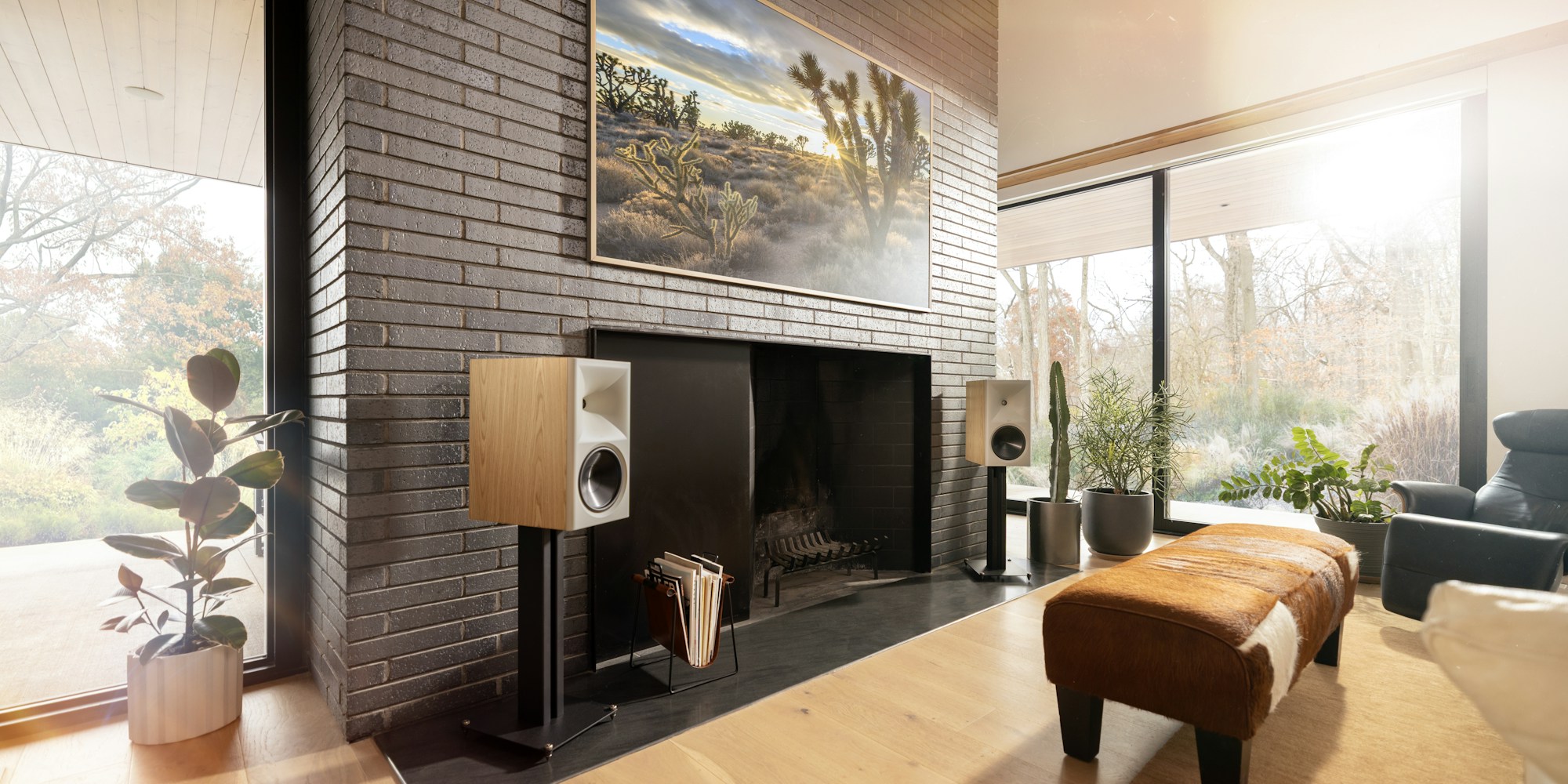 Klipsch The Nines II powered speakers in a living room