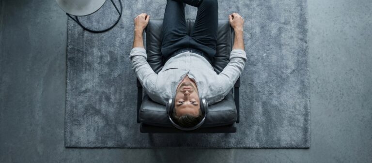 Focal Bathys MG Graphen Grey headphones worn in a lifestyle setting