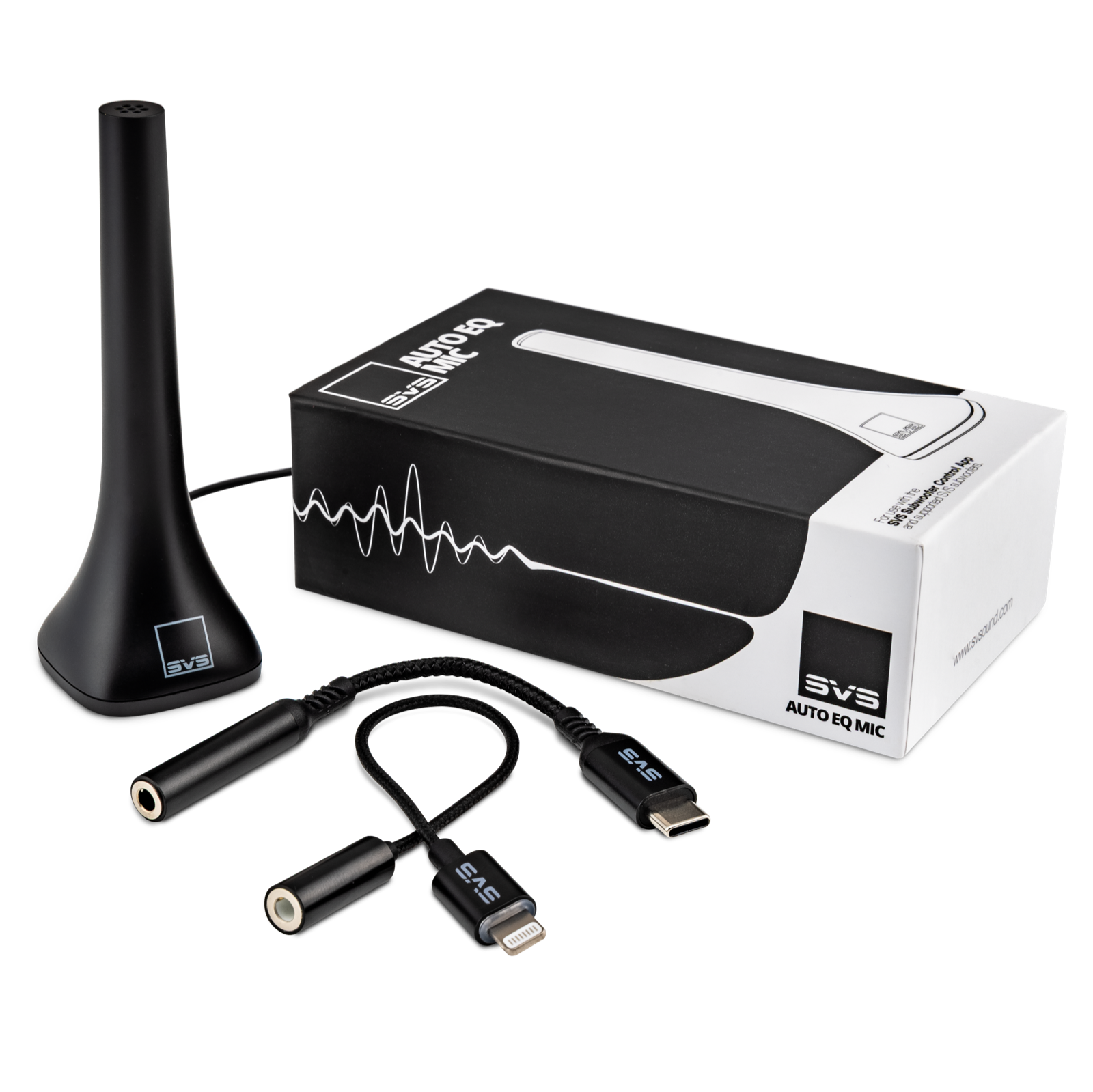 SVS Auto EQ Mic kit with adapters and box
