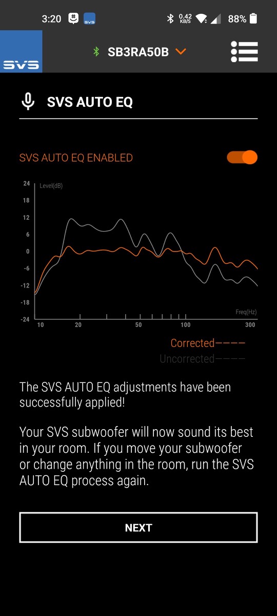 SVS Auto EQ example user result graph