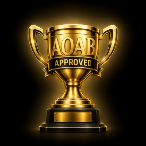 Gold AOAB Approved trophy award