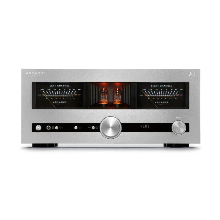 Advance Paris A-i190 Nova Hybrid Integrated Amplifier Front Panel with Dual VU Meters and ECC81 Tubes